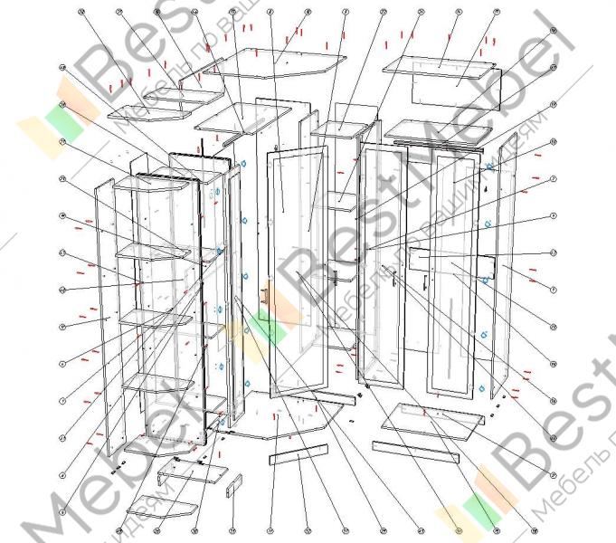 Угловой шкаф зенит 1 схема сборки