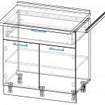Схема сборки Шкаф нижний Брауни 2 двери 1 ящик BMS