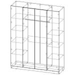 Шкаф распашной Айва 12 BMS(Белье - Платье - Белье (4))