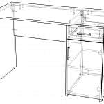 Чертеж Письменный стол С113 BMS