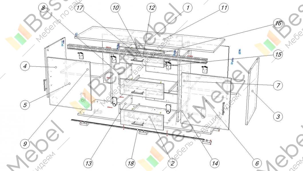 Схема сборки тумбы атл 03