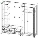 Схема сборки Прихожая Аркадия 1 ЛДСП BMS
